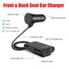 36 Вт Quick Charge 3.0 USB Автомобильное зарядное устройство Удлинитель Кабель Автомобильное зарядное устройство USB Зарядное устройство для пассажирского автомобиля Заднее зарядное устройство