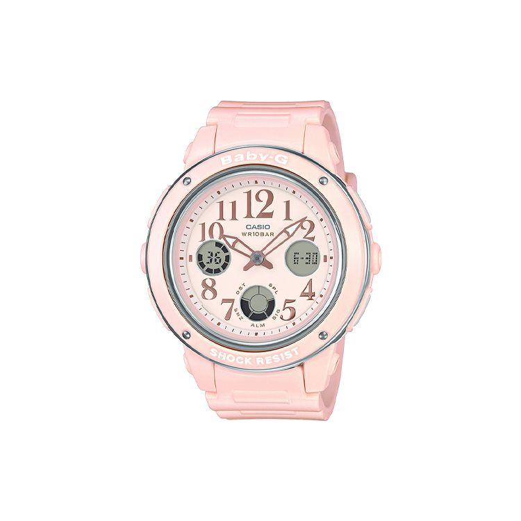 Casio Серия Baby-G Ретро Минималистичный Классический Стрелочный Трехглазый Двойной Дисплей Цифровой Вес Водонепроницаемый Кварцевый Механизм Ремешок из Смолы BGA-150EF-4B