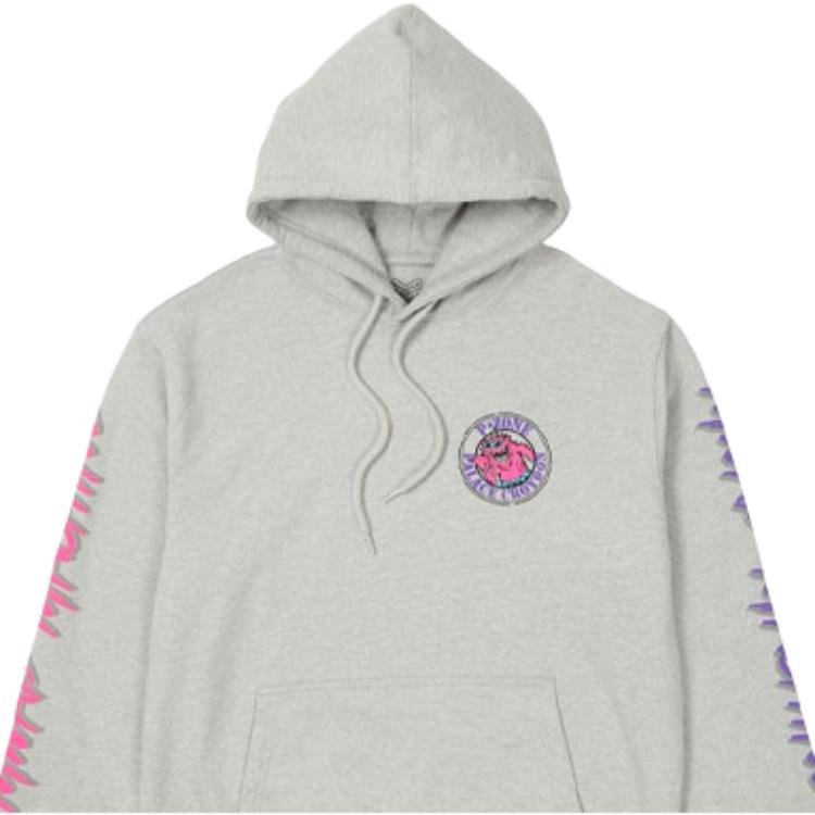 Palace X M-Zone Co-Branded Little Devil Tri-Ferg Pattern Hoodie Unisex Hoodie Gray P20HD055