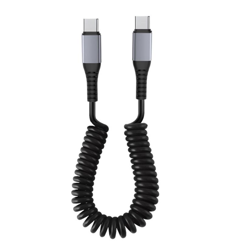 Спиральный кабель USB — USB C Кабель для быстрой зарядки Выдвижной спиральный кабель USB — USB C Легко носить Зарядное устройство для смартфона