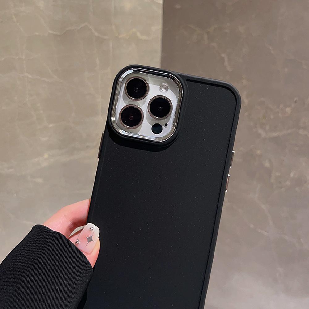Подходит для iPhone 17 однотонный чехол для iPhone с гальваническим покрытием линзы 15 новый 16 силиконовый 14 Pro Max продвинутый