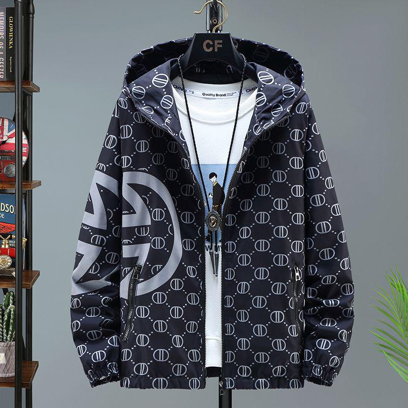 Европейская модная мужская клетчатая жаккардовая куртка с воротником-стойкой - Весенне-осенний повседневный топ в корейском стиле