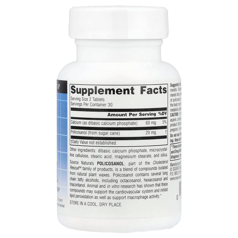 Source Naturals Policosanol 10mg 60 Tablets