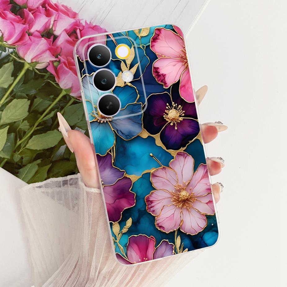 Чехол для Realme C85 Pro Стильные Цветы Бабочка Рисованная Крышка Мягкий Тонкий Чехол для Телефона Для Realme C85 C 85 RealmeC85 Pro 5G Fundas