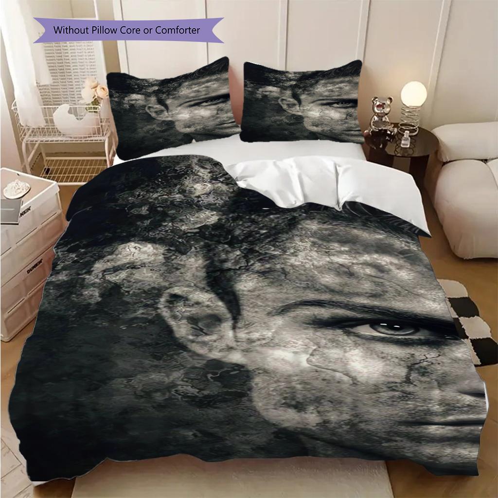 Football Legends Three-piece set (1 * duvet cover + 2 * pillowcase, without core) 2D Flat Christmas birthday gift Soft and comfortable Bedding set