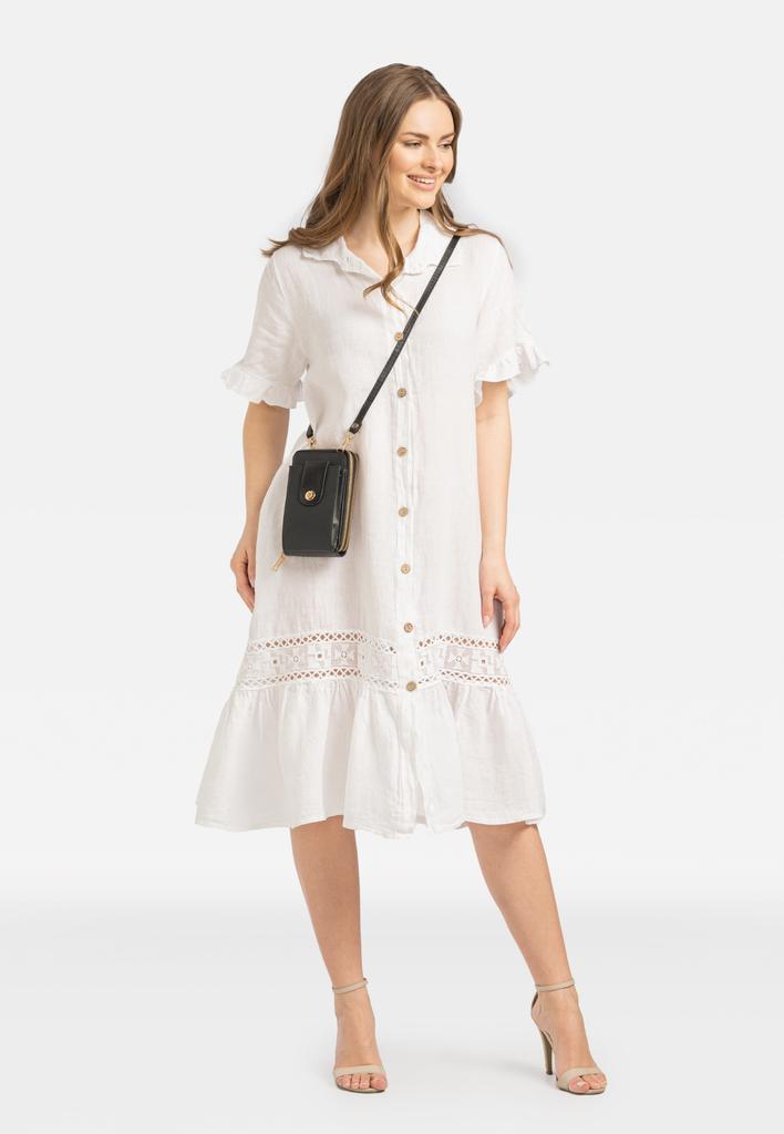 LIGHTWEIGHT LINEN WOMEN' DRESS WITH LACE