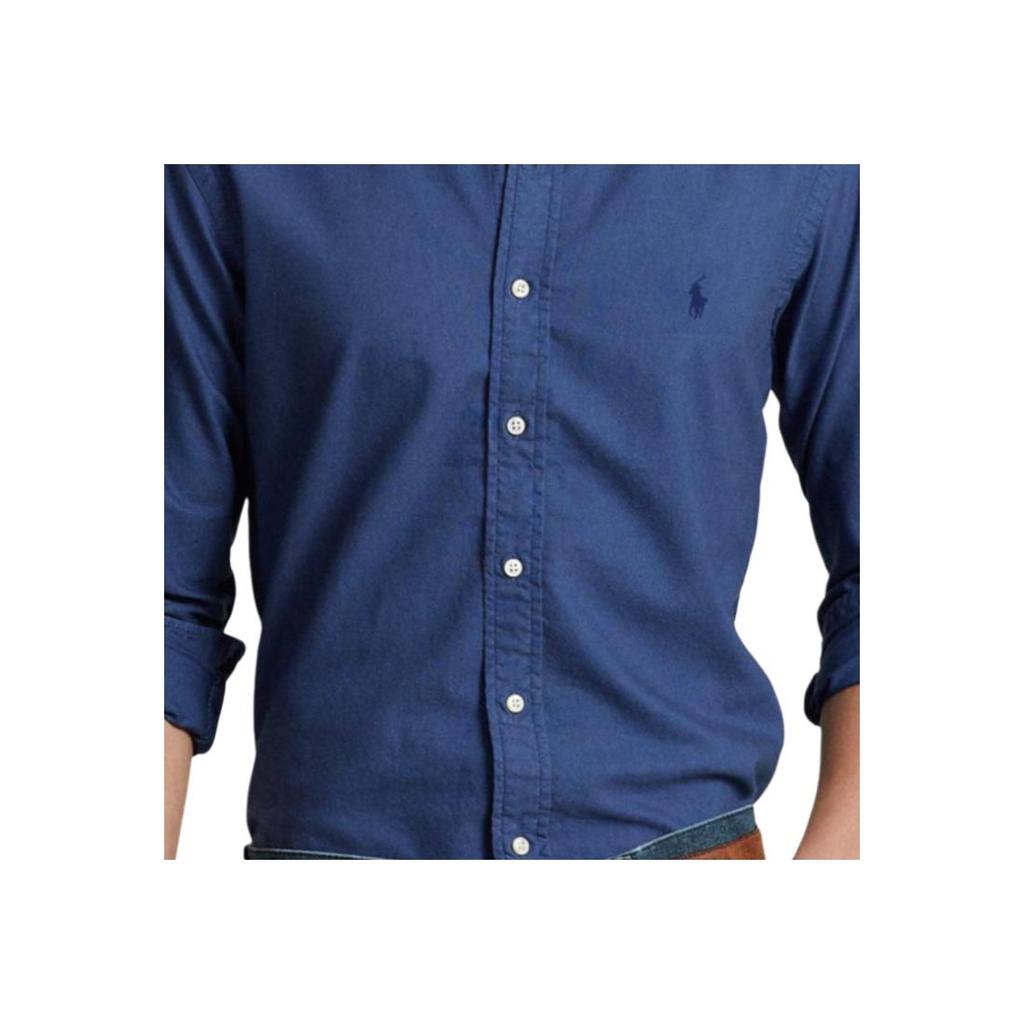 Polo Ralph Lauren SS23 Логотип Вышитый Рубашка На Пуговицах Мужские Рубашки Темно-Синий 710798540-011