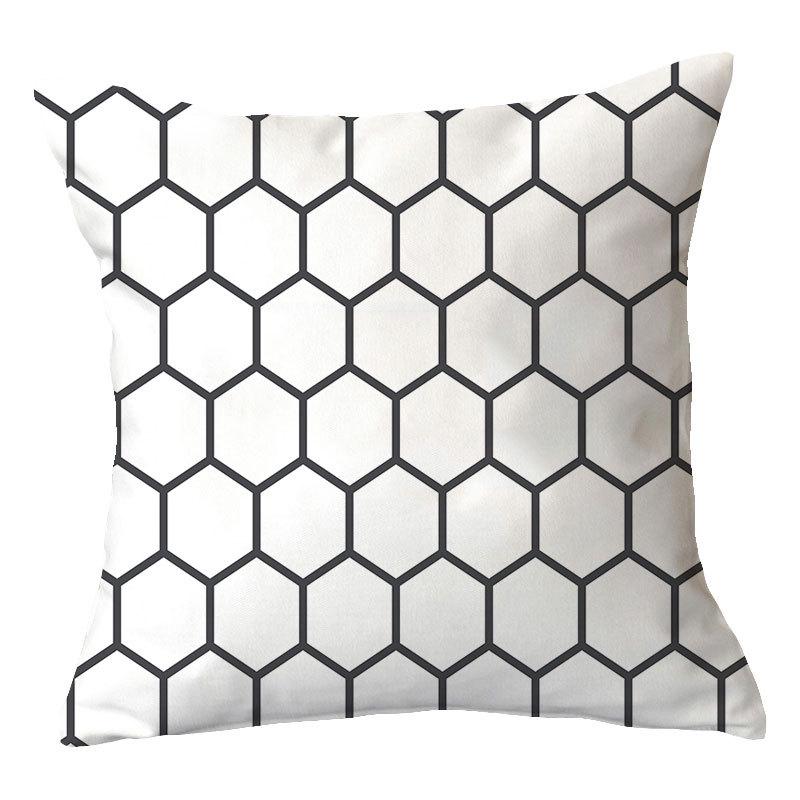 Simple New Square Geometric Plush Pillowcase Home Fabric Sofa Pillow Cushion Cover