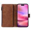 For iPhone 17 Case Zipper Wallet Multiple Card Slots Leather Phone Cover with Wrist Strap