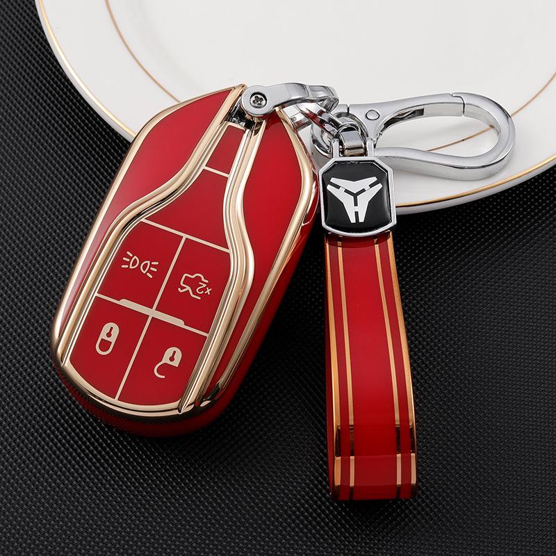 Maserati Key Cover for Levante, Levante SUV, and Ghibli - Protective Shell with Keychain.