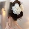 INS Милый Зажим-краб для волос с цветком, Милый шифоновый цветок, Зажим-акула, Заколка-зажим, Милые волосы для женщин, Аксессуары для волос