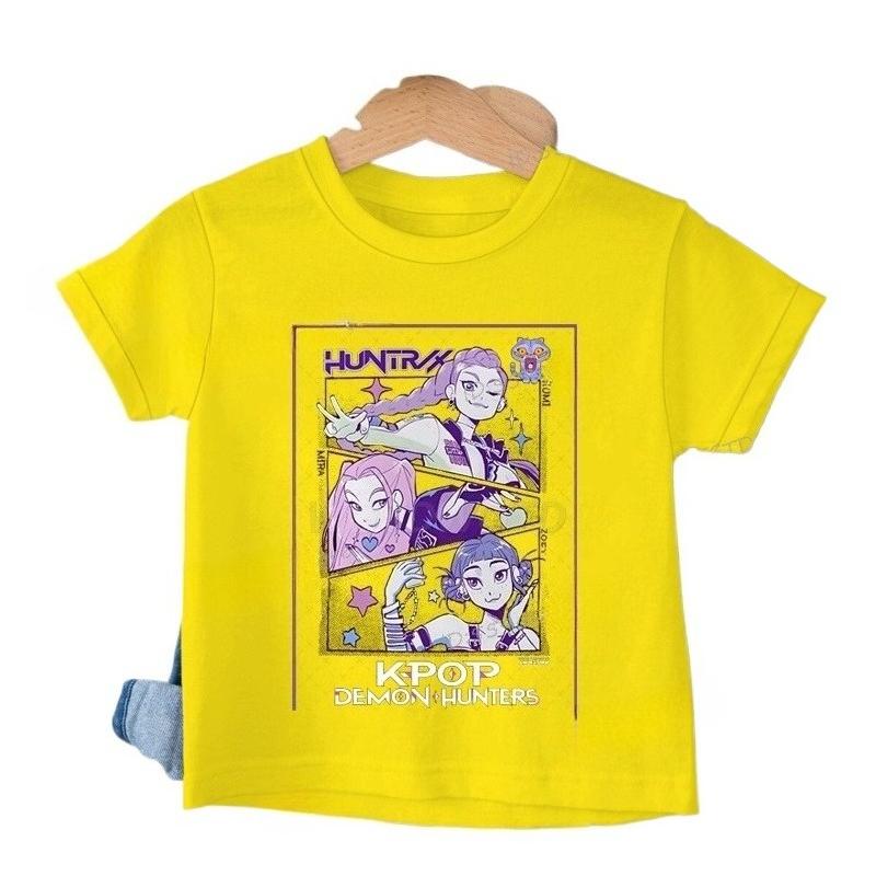 Baby Girl Boy Clothes KPop Demon Hunters Cartoon Print Cool Kids Tee Harajuku TopMovie Fans Gift Summer Tshirt Tops