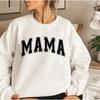 Mama Varsity Sweatshirt Mom Life Hoodie Super Mom Shirt Mother's Day Tops Women Fashion Crewneck Sweatshirts