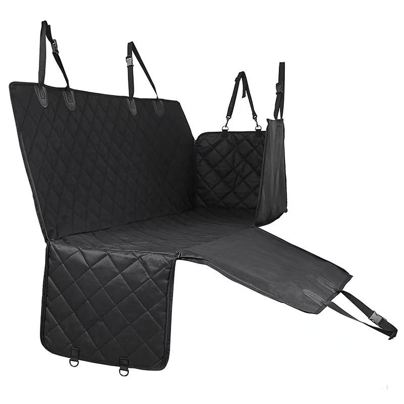 Pet Car Seat Cover Rear Bench Thick Oxford Fabric Dog Cat Travel Pad With Side Wings Zipper Options