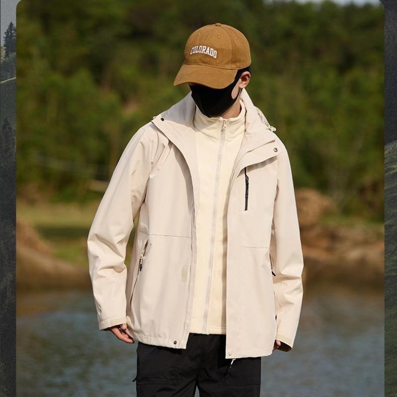 Women's 3 In 1 Hooded Waterproof Coat Winter Ski Hiking Rain Jacket Softshell Fleece Lined Raincoat Windbreaker