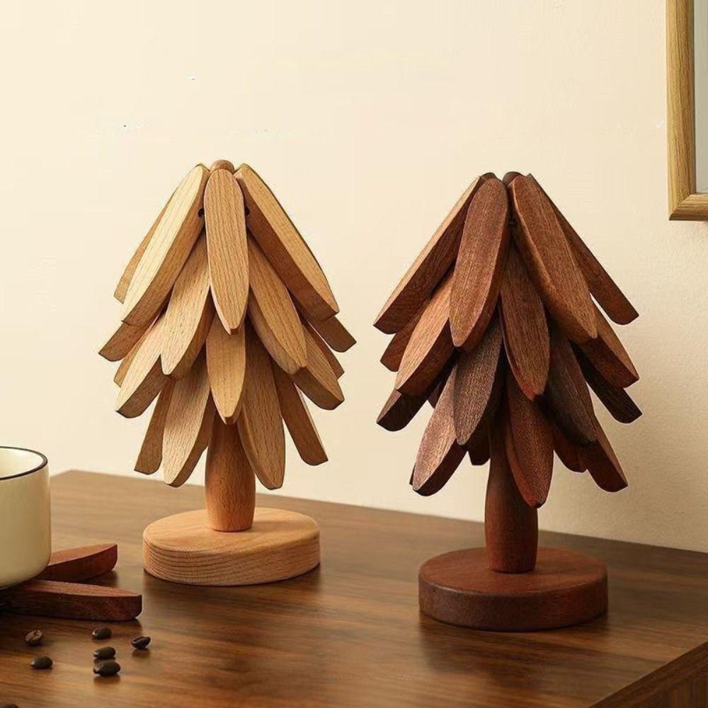 Non-slip Christmas Tree Coaster Anti Scald Heat Resistant Coasters Decorative Ornaments