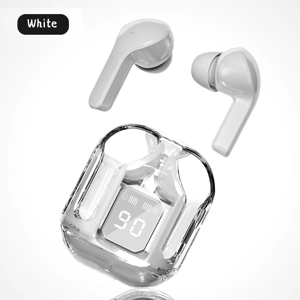 Transparent Wireless Bluetooth Earbud Noise Canceling Stereo Headphone with Digital Display Charging Case Waterproof Gaming