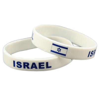 2 шт. Браслет с флагом Израиля Флаги стран Силиконовый браслет Мужчины Женщины Эластичная резинка Спортивный ремешок на запястье для футбольных фанатов Модные аксессуары