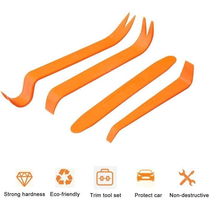 4Pcs Outils De Démontage De Voiture, Voiture Démontage Installation Outil Kit D'Outils, Fixation/Dissolvant Pour Console Audio Radio