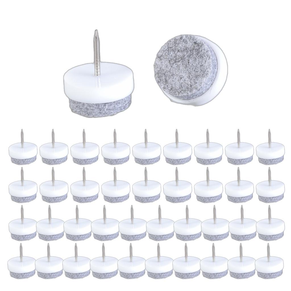 Упаковка из 50 прочных войлочных мебельных накладок с гвоздями для защиты пола и предотвращения царапин, диаметр 22 мм