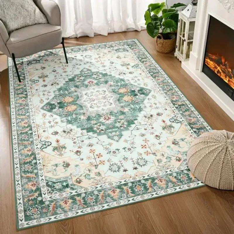 Soft Boho Carpet for Living Room Bedroom Restaurant Persian Rug Large Size Area Vintage Flower for Boys Girls and Adults Mat