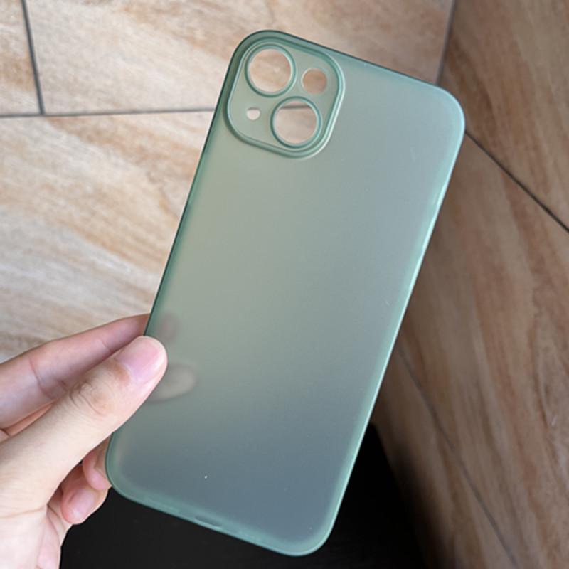 Apple 14 Transparent Mobile Phone Case IPhone 14plus Solid Color Full Inclusive Pp Hard Shell