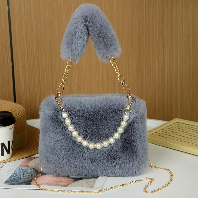 New Underarm Bag Women's High-end Sense Large-capacity Plush Versatile Portable Shoulder Bag Student Plush Bag