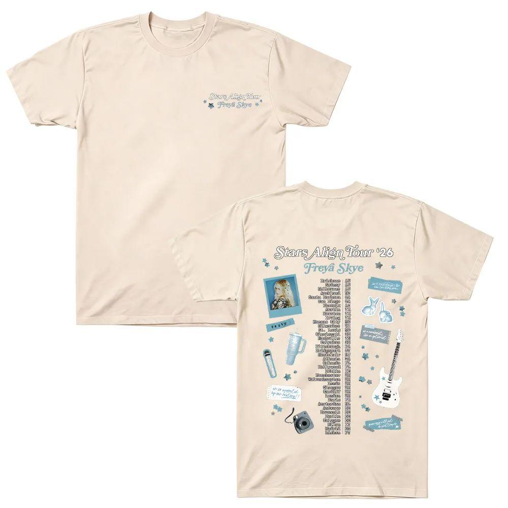 Scrapbook Tour Tee Freya Skye Stars Align Tour 26 Graphic Tshirt Summer Cotton Y2k Streetwear Unisex Casual Fashion Clothes