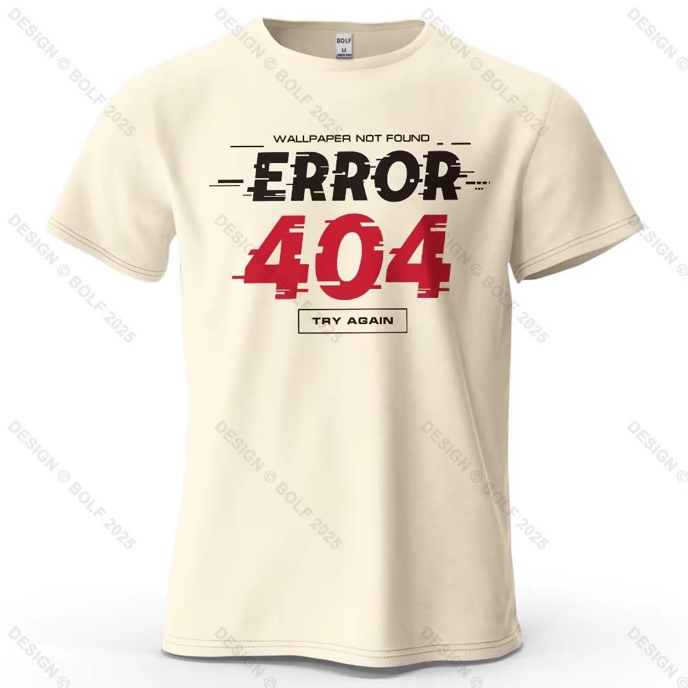 Error 404 Wallpaper Not Found Printed Unisexs TShirt 100 Cotton Oversized Glitch Art Graphic Tees For Unisex Tops Tees Streetwear
