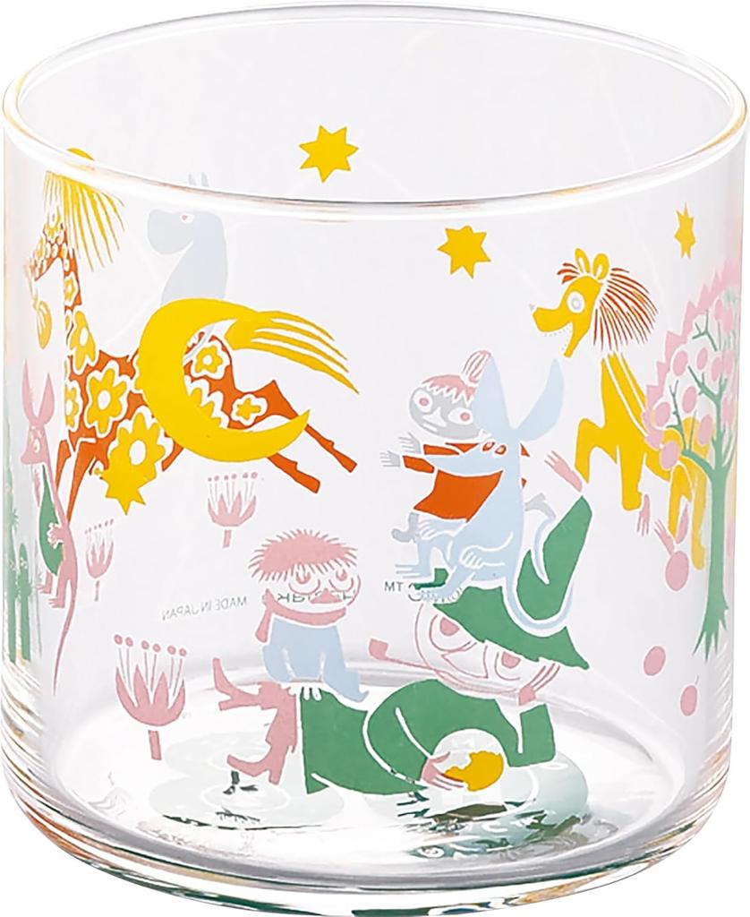 MOOMIN 80th Anniversary Juice Glass 8x8cm Play Yamaka Made In Japan Cup, Tumbler, Large, 330ml, Approx. Diameter, Art, Snufkin, Clear, MM9304-813,
