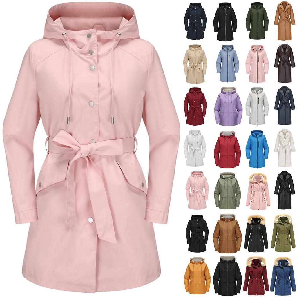 Женская модная однотонная спортивная водонепроницаемая ветровка с капюшоном и длинным рукавом, свободная повседневная ветрозащитная куртка