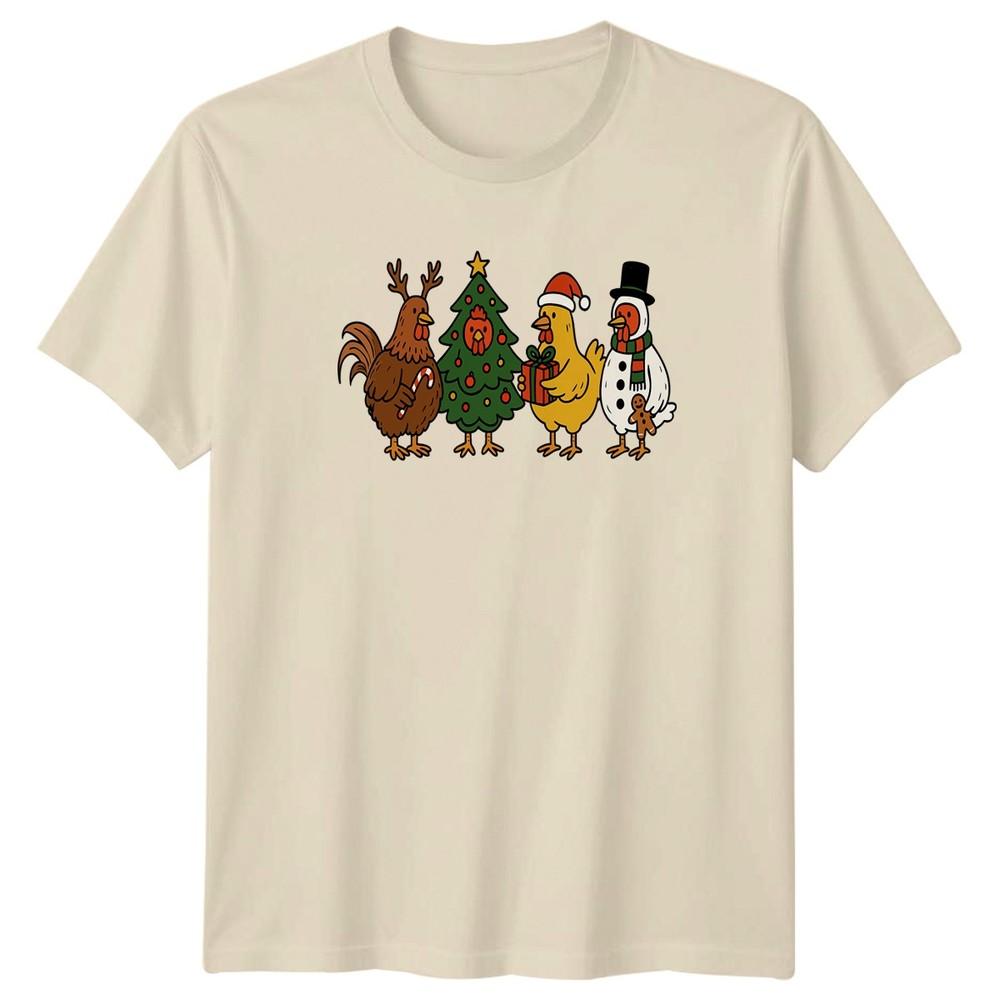 Christmas Chickens Holidays Unisex TShirt Unisexs Unisexs Graphic Tee Festive Fun
