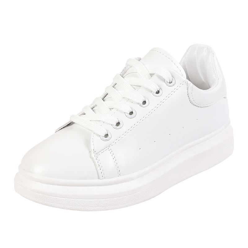 Маленькие белые туфли женские весна и осень новые туфли на платформе Muffin в стиле Гонконга для студентов