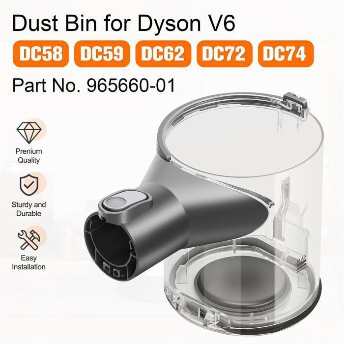 Bac à poussière de remplacement pour Dyson V6 (DC58/DC59/DC62/DC74) - Réservoir transparent Pièce détachée