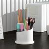 Вращающийся держатель для кистей для макияжа Скрытый держатель для зубных щеток с выдвижной крышкой Многосекционный пылезащитный органайзер для макияжа для туалетного столика в ванной