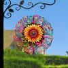 10 Inch Sunflower Wind Spinner 2D Kinetic Metal Hanging Decor with 360 Rotation for Garden Yard Indoor Outdoor Colorful Gift for Women Men