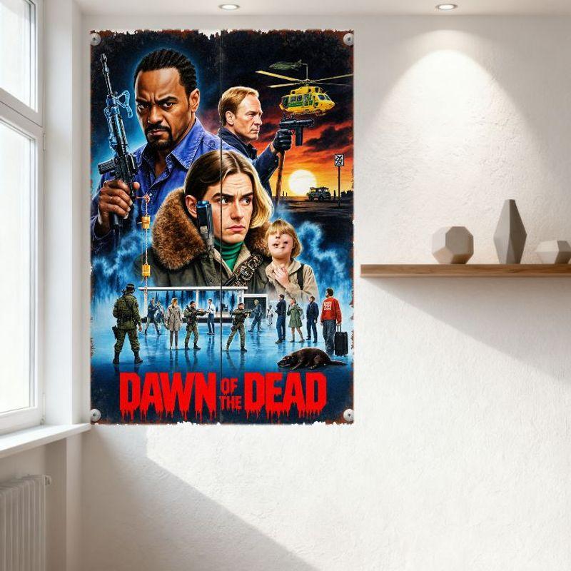 Рассвет мертвецов Винтажный Потертый Киноплакат Металлическая Жестяная Вывеска, Декор Стены Апокалипсиса Зомби для Дома Бара Мужской Комнаты Кафе Ресторана