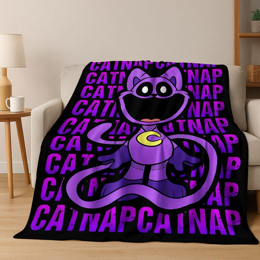 Мультяшное S-Улыбающееся C-Существа Craftycorn Catnap Art Фланелевое Одеяло, Уютное Мягкое Плед для Дома Спальни Кровати Дивана Покрытие Подарок