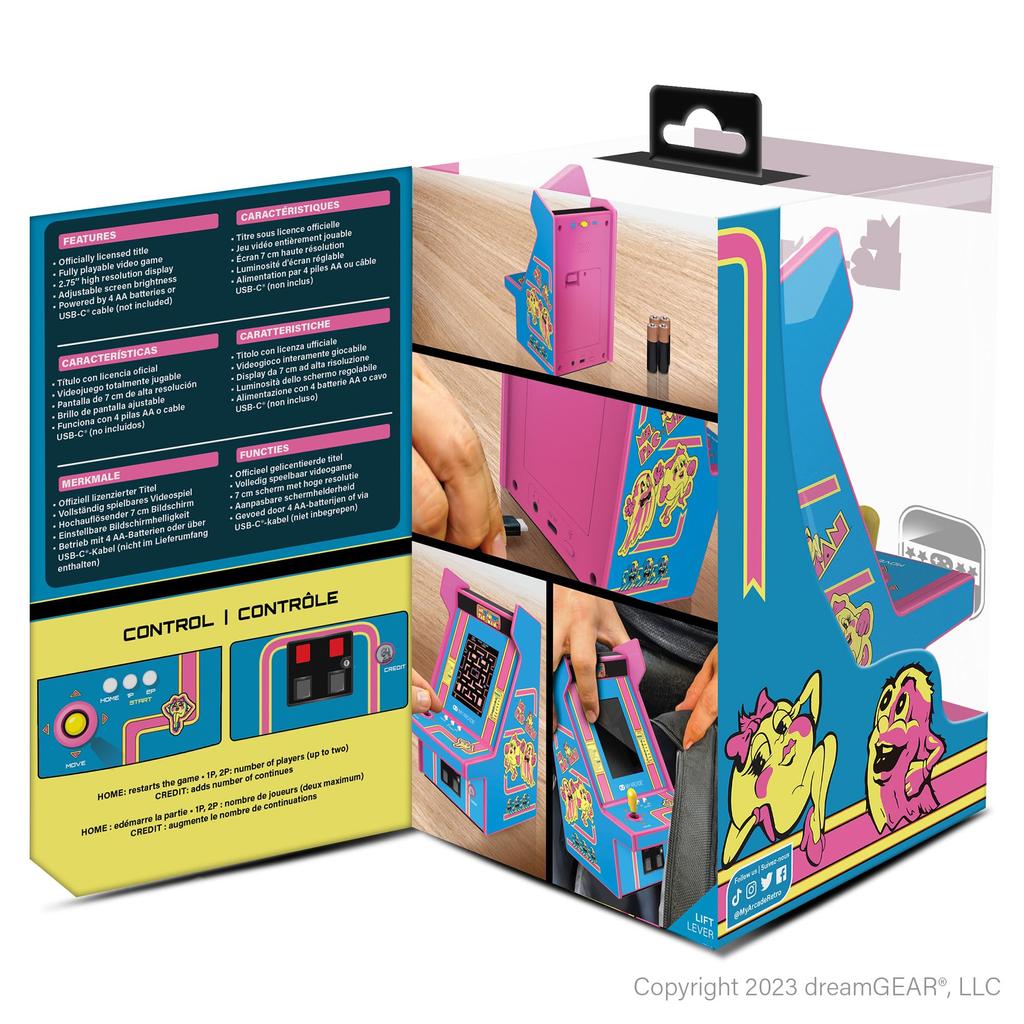 Мой Arcade Micro Player Pro дюймовый мини-аркадный автомат полностью динамическая видеоигра Ms. Pac-Man 6.75 Коллекционная DGUNL-7009