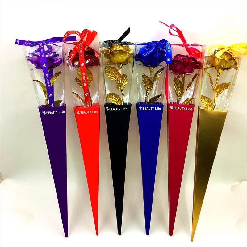 Искусственные золотые цветы Роза с покрытием из 24-каратной фольги Подарок на День святого Валентина для жены Свадьба День матери Вечная любовь Золотые розы