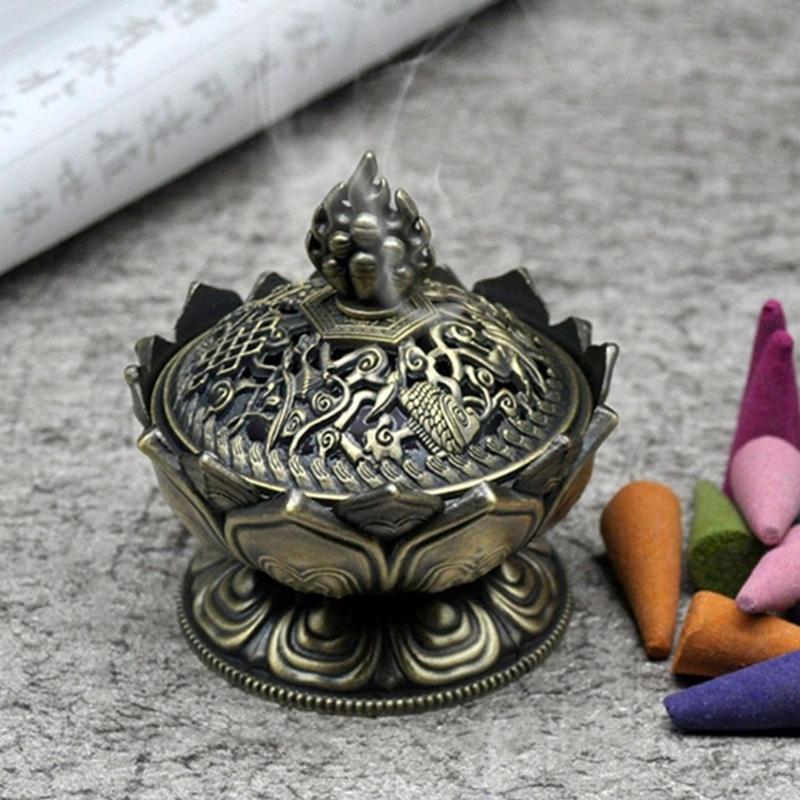 Курильницы Держатели для конусов благовоний Лотосы Конусы Курильницы Металлические курильницы Домашнее настольное украшение Сиденье для благовоний