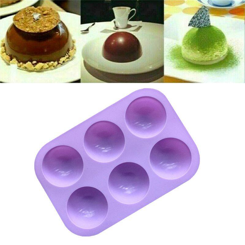 Универсальная 3D силиконовая форма на 6 ячеек в виде полусферы для идеально сформированных шоколадных и пирожных угощений