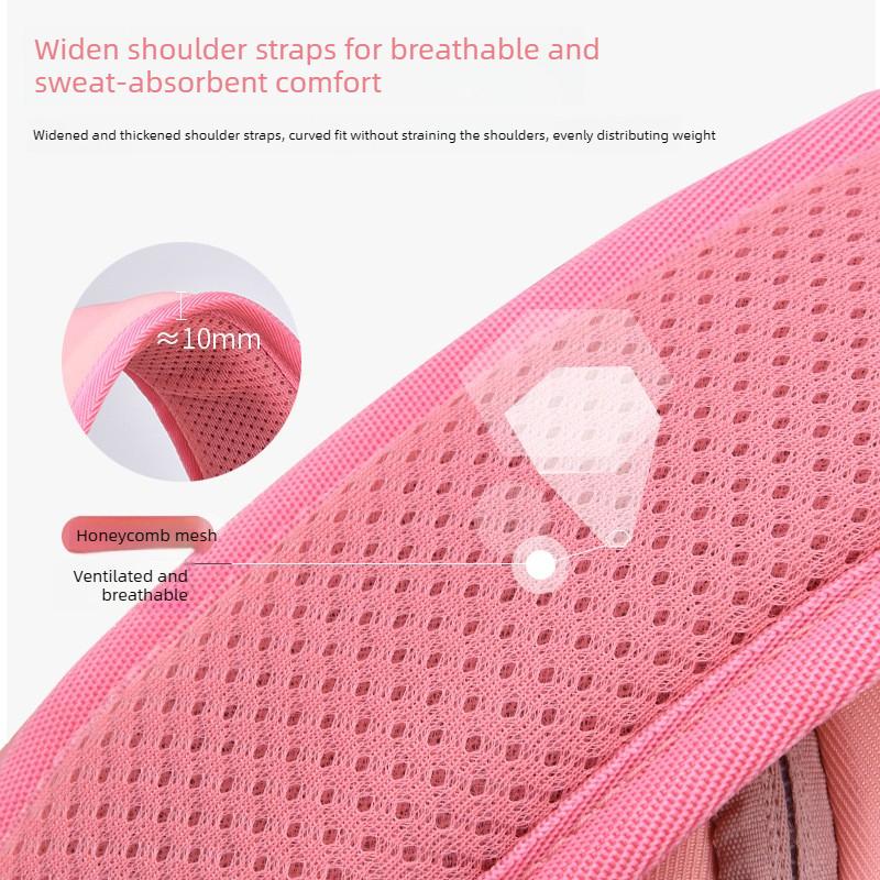 Simple Schoolbag for Elementary School Girls, Grades 1-6-9, Large Capacity, Lightweight and Casual Backpack
