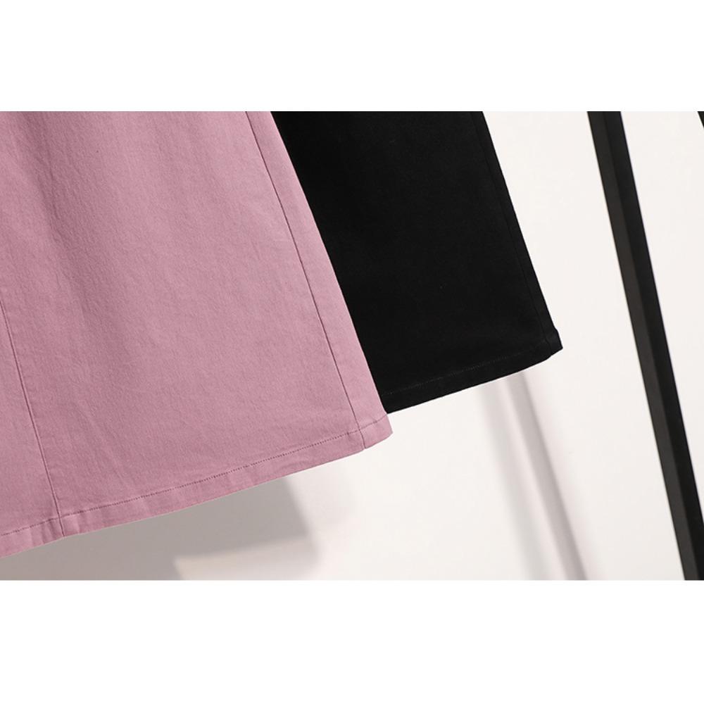 DIMANAF 2025 Большие размеры Новые весенние эластичные хлопковые юбки женские А-силуэта модная свободная юбка с высокой талией винтажное макси