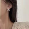 New Geometric Heart Stud Earrings Femininity Sweet and Cool Style Earrings Exquisite Versatile Ear Jewelry