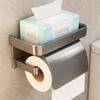 Waterproof Wall-Mounted Toilet Paper Holder with Lid, Punch-Free Installation