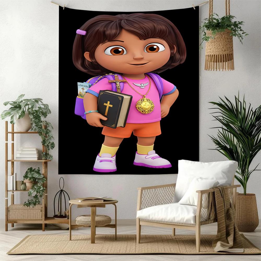 Dora Explorer Wall Decor Tapestry Art For Pet Memorial Birthdaywedding Party Backdrop Family Gift