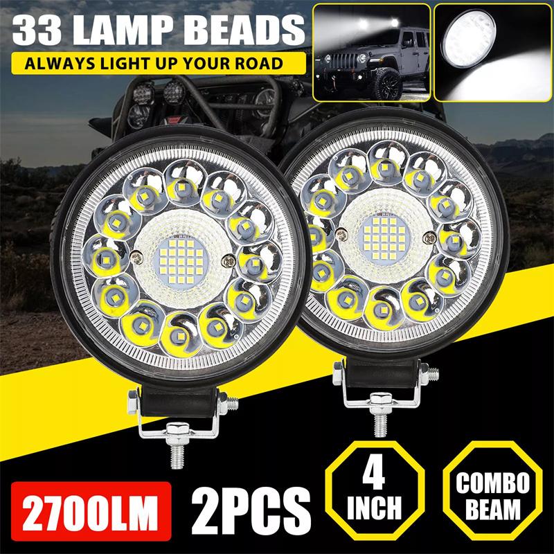 Светодиодная балка 4,5 дюйма, 99 Вт, для бездорожья, точечная, Off Road 4X4, для грузовика, внедорожника, лодки, квадроцикла, Jeep, трактора, фара, 12 В, 24 В, ходовые огни