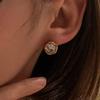 SHIXIN Классические серьги-гвоздики Круглые Белый Цирконий Покрытие 18K Золотом Нержавеющая Сталь Женские Винтажные Шармы Серьги Украшение для Ушей Подарок
