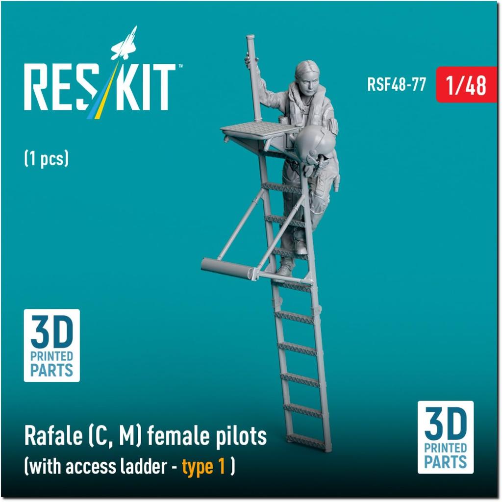Reskit Rafale Female Pilot Ladder Type 1 Resin Kit 1/48 C/M w/Boarding RSKF48-0077 (person)